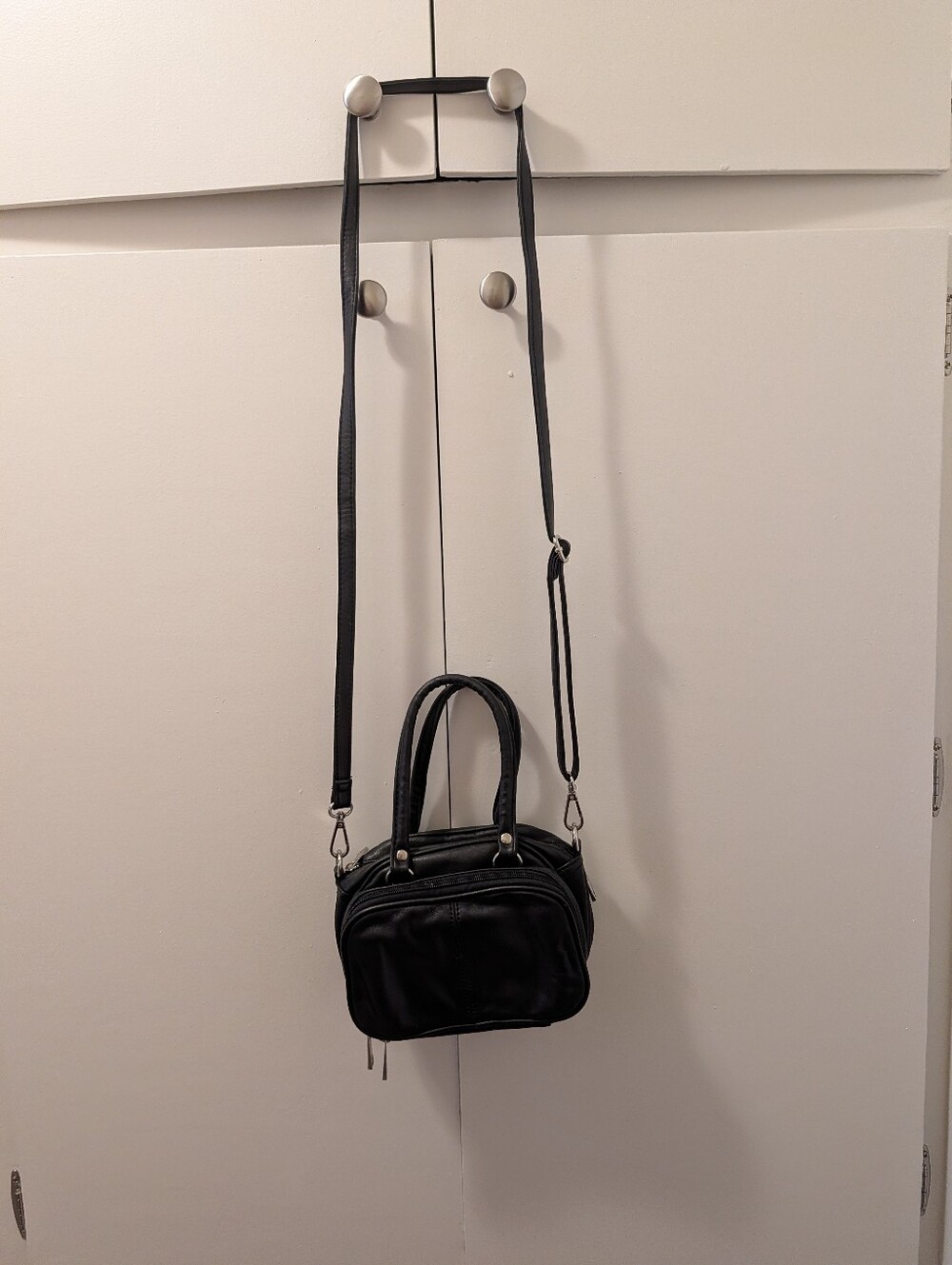 Vintage Wilsons Leather Double Handle Mini Barrel Bag, Adjustable Removable